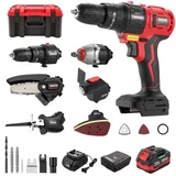 TEENO 20V Combo Kit, 6-in-1, 3.0 Ah, deep red