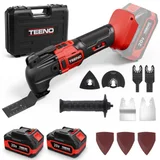 TEENO 20V Oscillating Tool, Dark Red, 2 x 4.0 Ah batteries