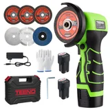 TEENO 3″ Mini Angle Grinder, Green, 16.8 V