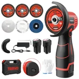 TEENO 3″ Mini Angle Grinder, Bright Red, 16.8 V brushless